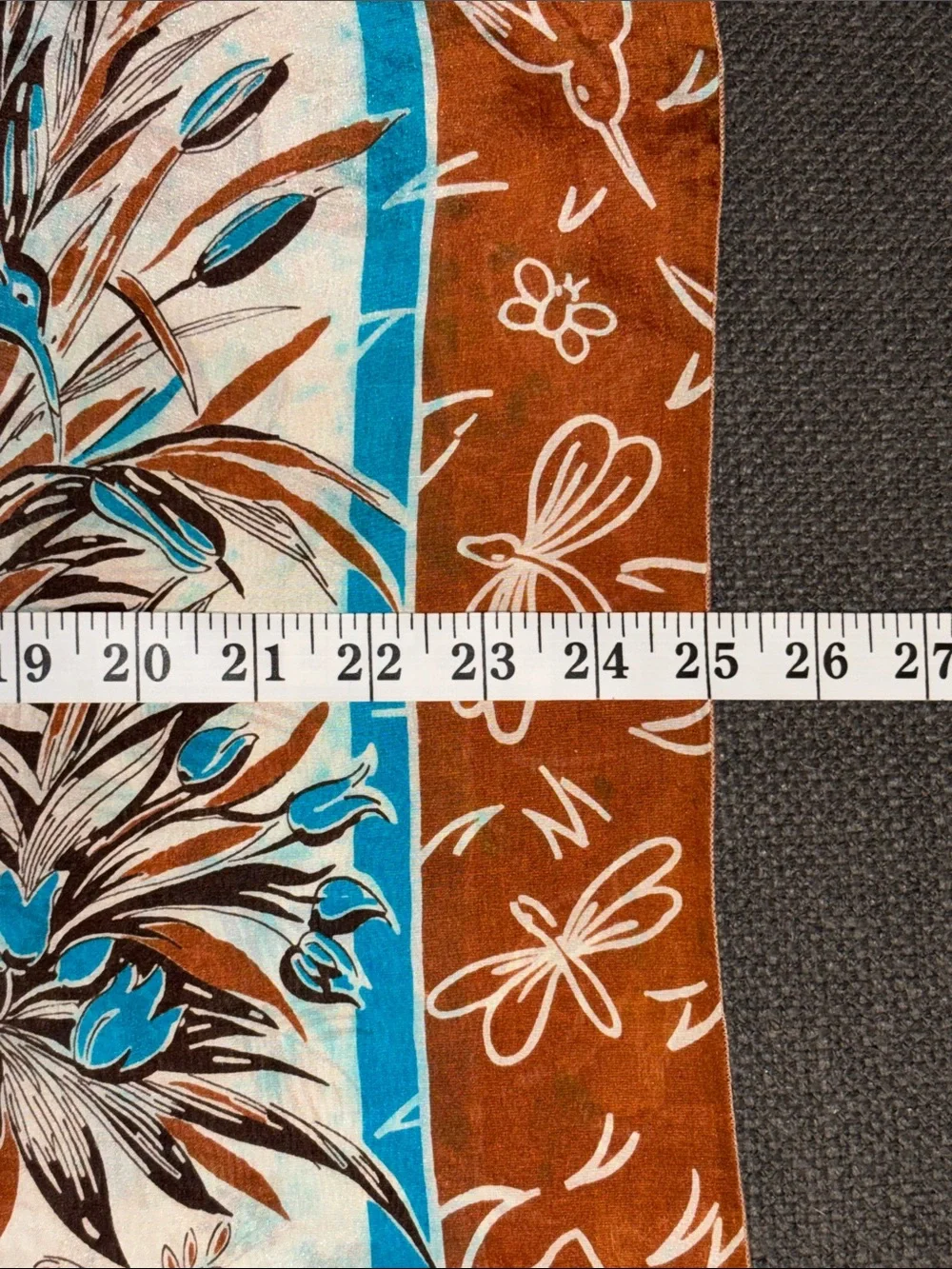 Vintage Brico folk art silk scarf
